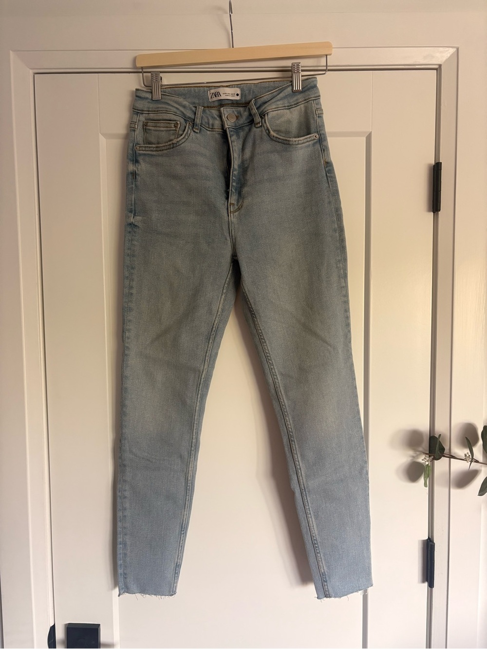 Zara Pale Blue High-Rise Skinny Jeans
